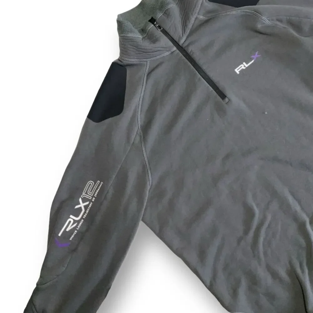 🧊 POLO RLX Men’s Gray Fleece‎ 1/4 Zip Pullover | Size XL | Tech-Core Beast